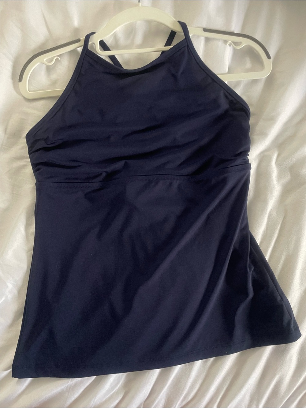 Athleta Navy High-Neck Swim Tank medium